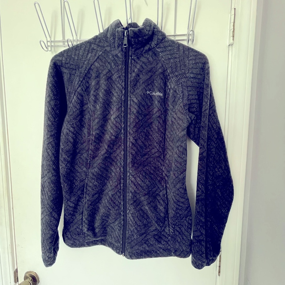 Columbia Black and Grey Fleece Zip Up Jacket // Size Medium